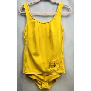 Vintage 60s Elizabeth Stewart Swimsuit Size 12 Blue Hard Cups 2 Piece Se…